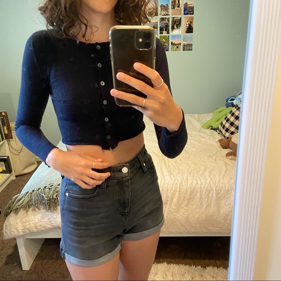 Navy button up cardigan - Picture 3 of 3